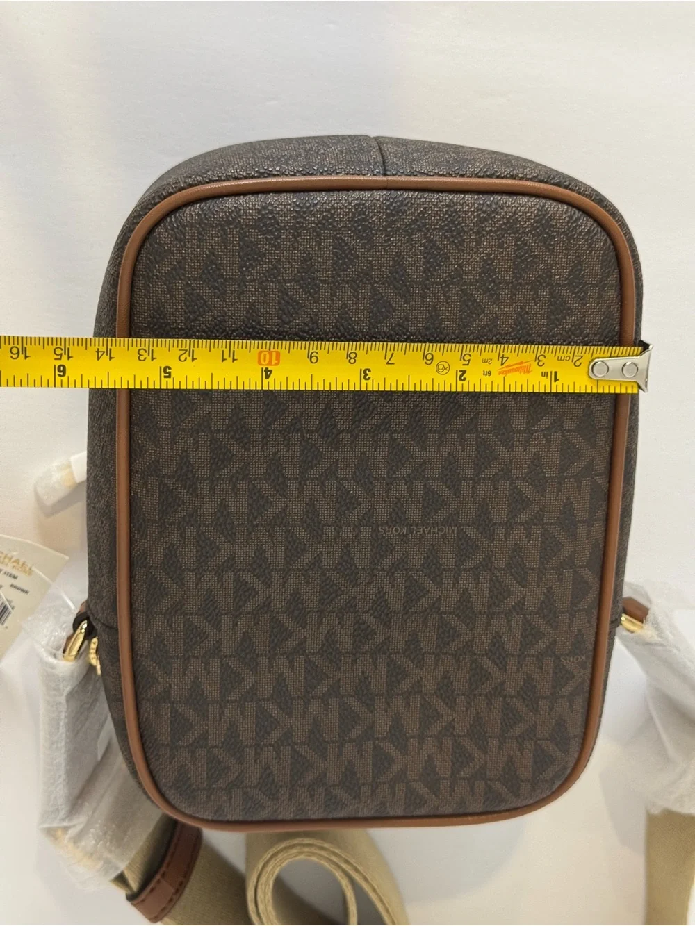 Michael Kors Jet Set Medium Signature Logo Crossbody Bag Brown NWT